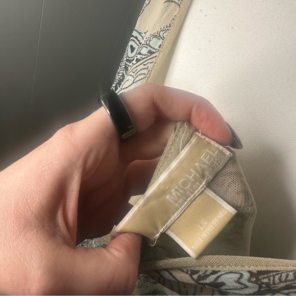 Y2K Michael Kors Boho Paisley Top L – Deep V Empire Waist Tank - Picture 6 of 6